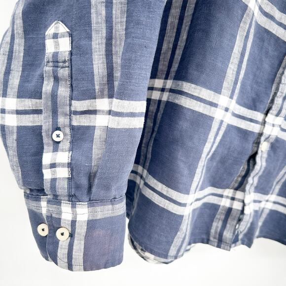 Untuckit Mens Western Beach Plaid Ovada Button Down 100% Linen Shirt Size XXL - Picture 3 of 6